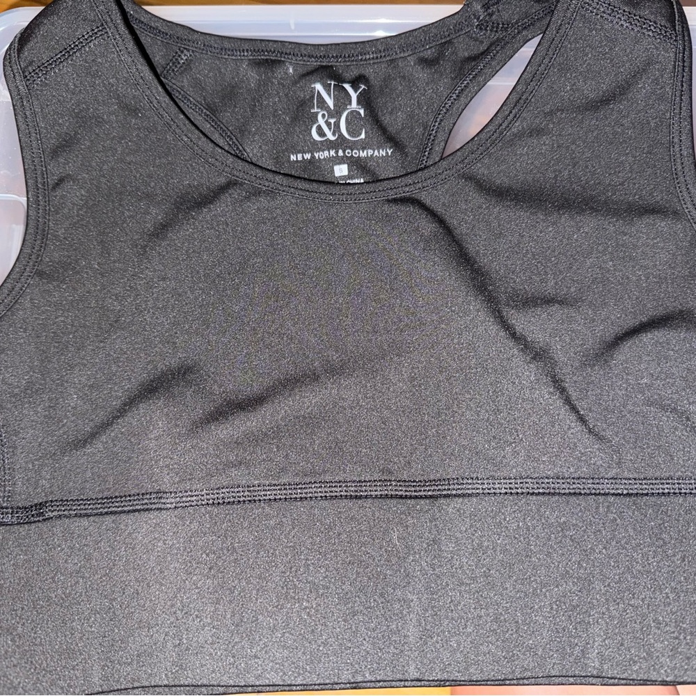 New York & Company Charcoal Sports Bra